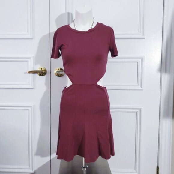 Plum Fit and Flare Mini Tennis Cutout Dress- M - Picture 6 of 10